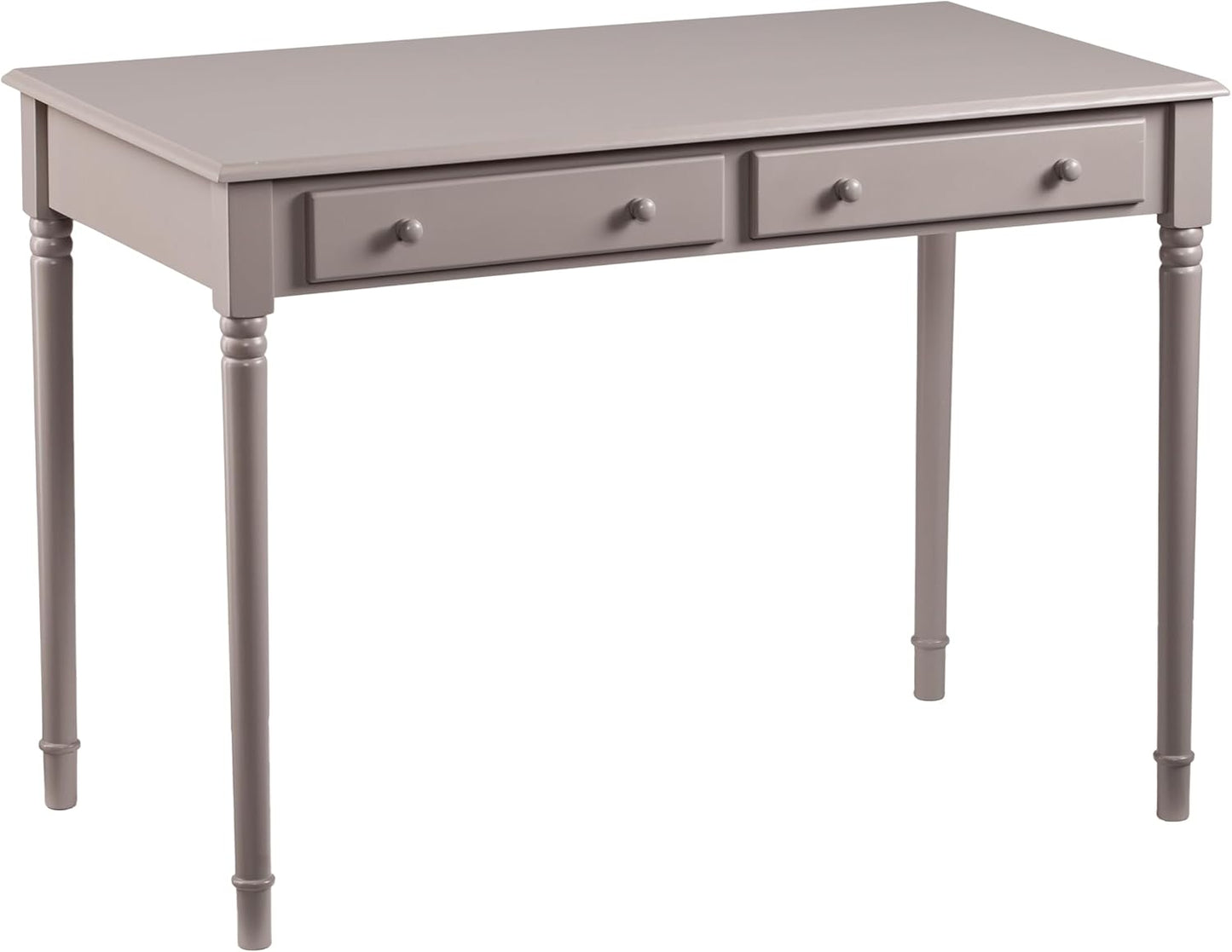 SEI Furniture Janice 2-Drawer Slim Profile Writing Desk, Gray
