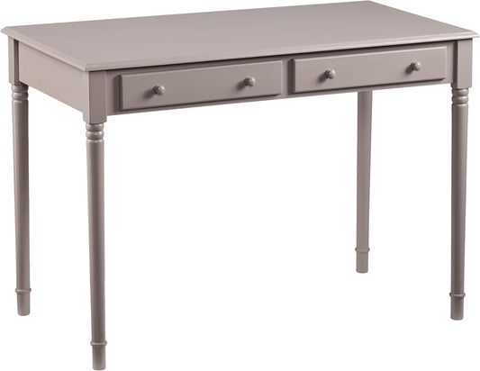 SEI Furniture Janice 2-Drawer Slim Profile Writing Desk, Gray