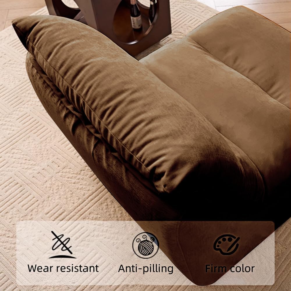 Bean Bag Chair - Memory Foam Bean Bag Chair for Adults, Comfy High-Resilience Single Sofa, Small Space Floor Chair, Chaise Lounge for Living Room, Bedroom (Dark Green, Cushions)