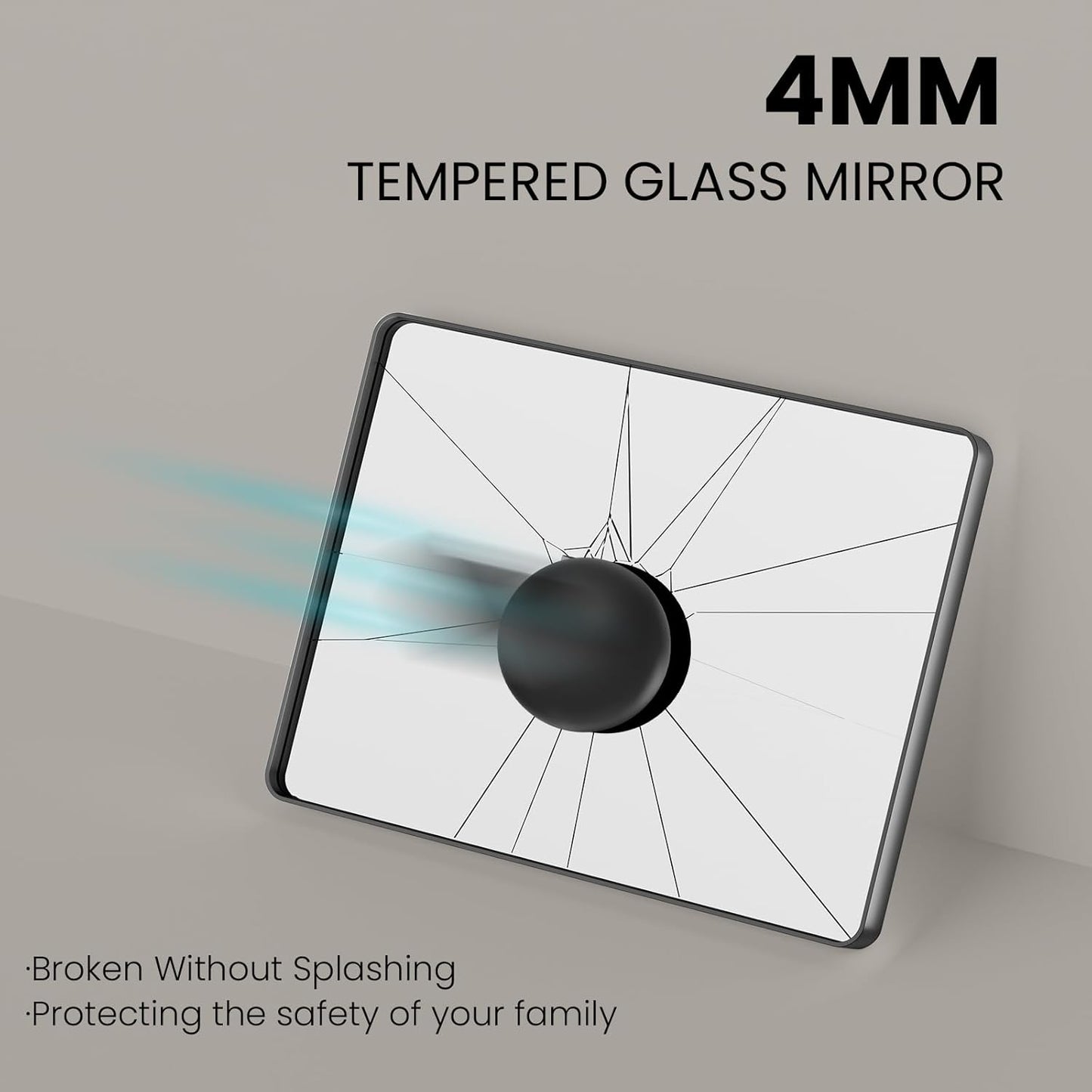 Black Bathroom Mirror 72X32 Inch, Black Metal Framed Mirror for Wall, Rounded Rectangle Matte Bathroom Vanity Mirror with Tempered Glass, Anti-Rust, Horizontal/Vertical