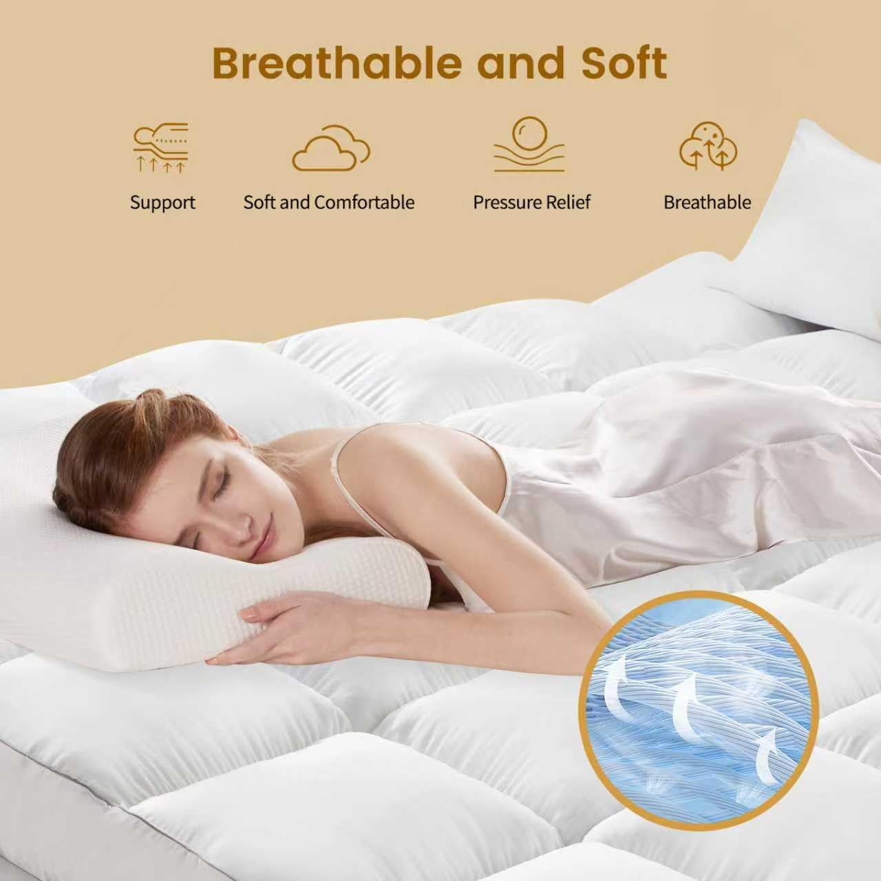 Decroom 5 Inch Memory Foam Mattress Topper Twin Size, Filled with Breathable Memory Foam Pillow Topper, Soft Fluffy Supportive Bed Mattress Pad for Back Pain Relief, 75x39x5 Inch