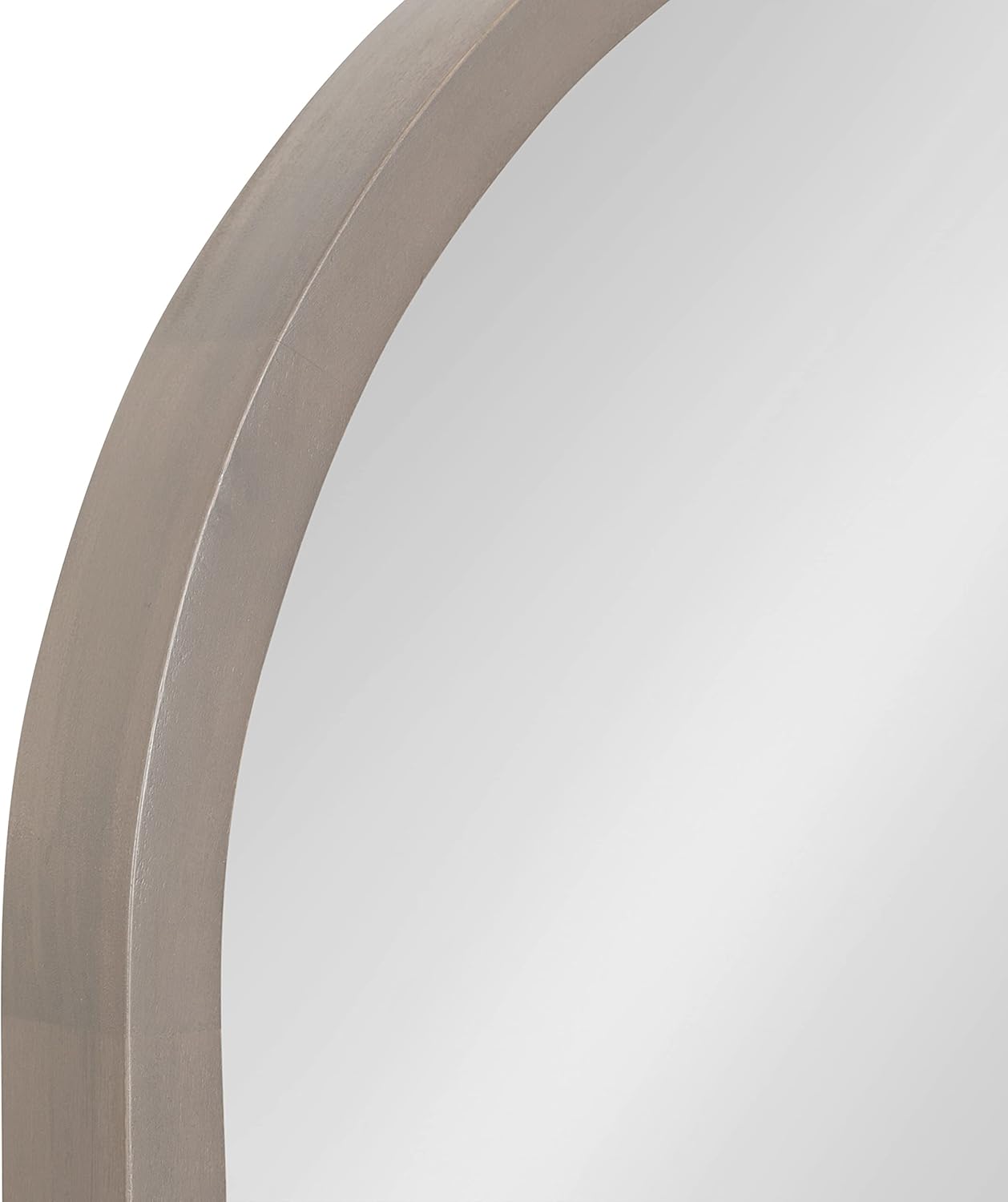 Kate and Laurel Hutton Farmhouse Wood Arched Mirror; 20 x 30; Gray; Decorative Modern Large Arch Mirror with Deep Profile and Graywash Finish for Wall