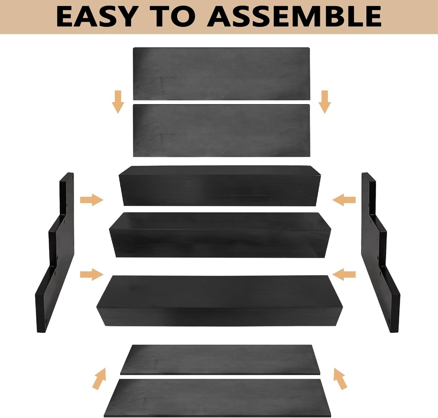 Royxen Wood Liquor Bottle Shelf 3 Tier Bar Shelf Freestanding Vintage Liquor Bar Stand for Home Bar Decor, 16" Black