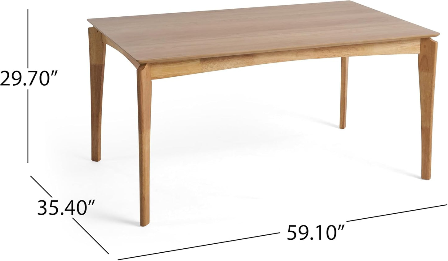 Christopher Knight Home Indoor Wood and Fabric 7 Piece Dining Set, Natural Oak and Light Beige