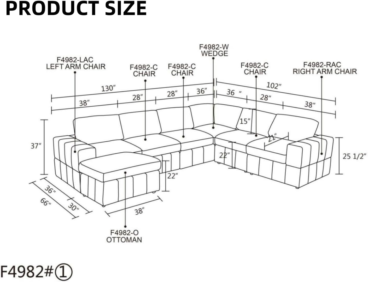 L Shaped Sectional Couches for Living Room, Modular Sectional Sofa with Ottoman, Lounge Modern Couch Living Room Furniture with Chaise, Dark Grey