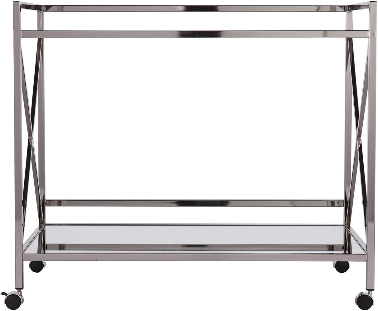 SEI FURNITURE Southern Enterprises Maxton Bar cart, Polished Silver