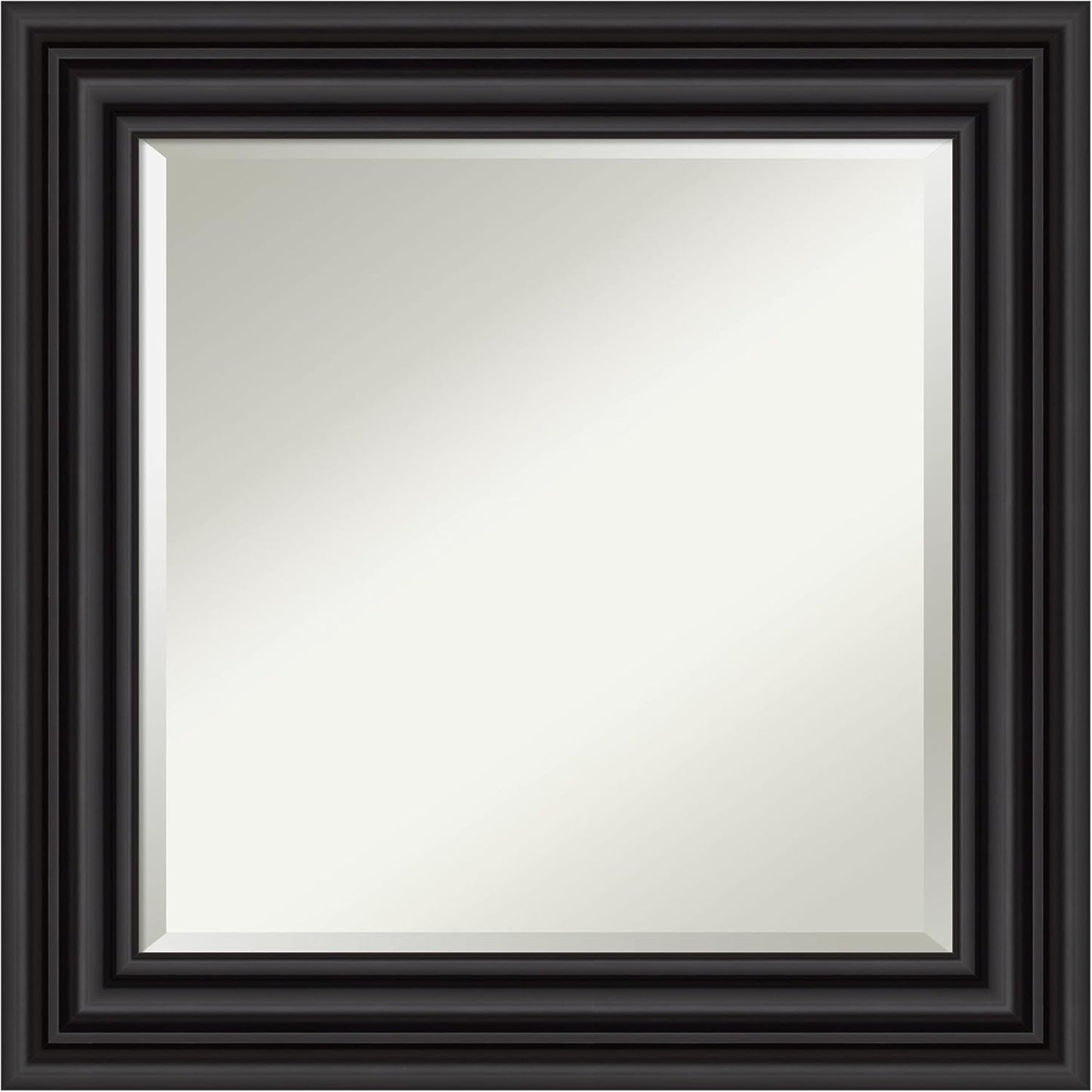 Amanti Art Black Bathroom Mirror for Over Sink, 26x26 Colonial Black Square Vanity Mirror, Medium Traditional Frame, Hangs Horizonally and Vertically, Bathroom Wall Decor, Beveled Edge