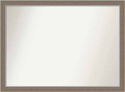 Amanti Art Black Bathroom Mirror for Over Sink, 29x40 Eva Black Silver Thin Rectangle Vanity Mirror, X-Large Modern Frame, Hangs Horizonally and Vertically, Bathroom Wall Decor, Non-Beveled Edge