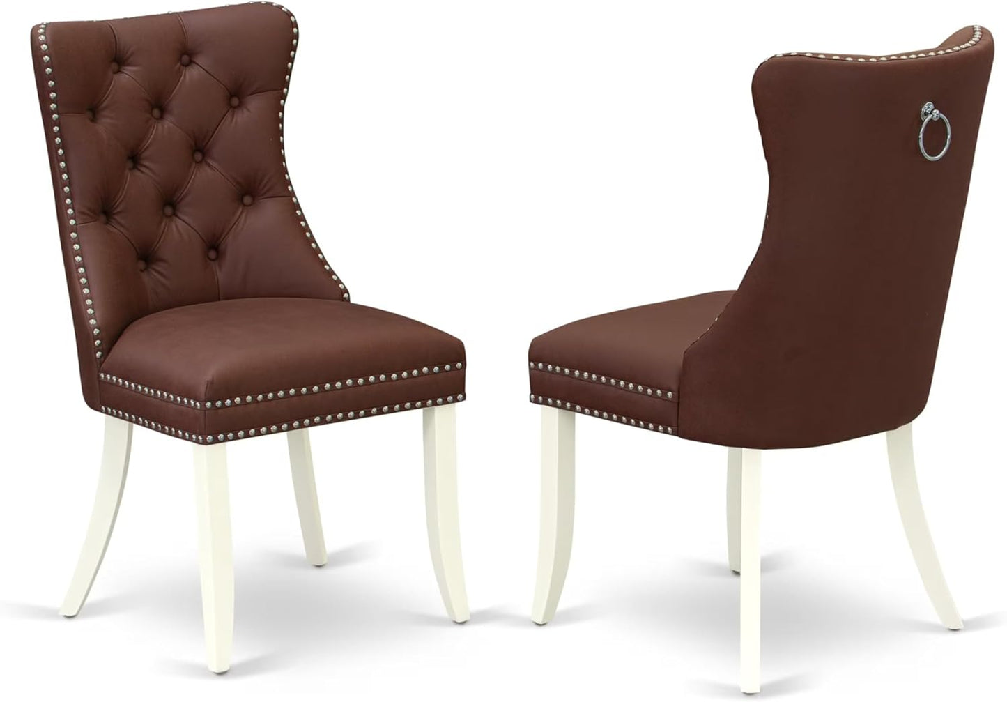 East West Furniture DODA9-LWH-26 9 Piece Modern Dining Table Set Consists of a Rectangle Kitchen Table with Butterfly Leaf and 8 Polyester Fabric Upholstered Chairs, 42x78 Inch, Linen White