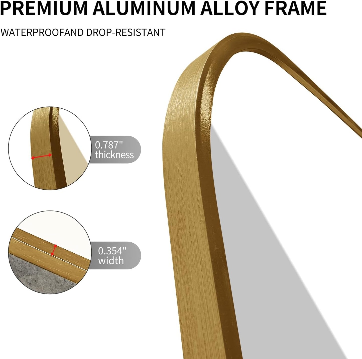 Large Modern Bathroom Mirror with Black Frame, 5mm Copper Free Silver Mirror,Black Frame, Easy Installation (Golden, 36" L x 30" W)