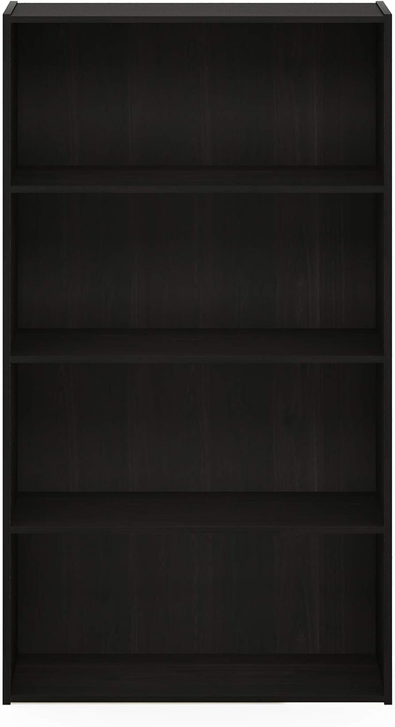 Furinno Pasir 4-Tier Bookcase / Bookshelf / Storage Shelves, Espresso