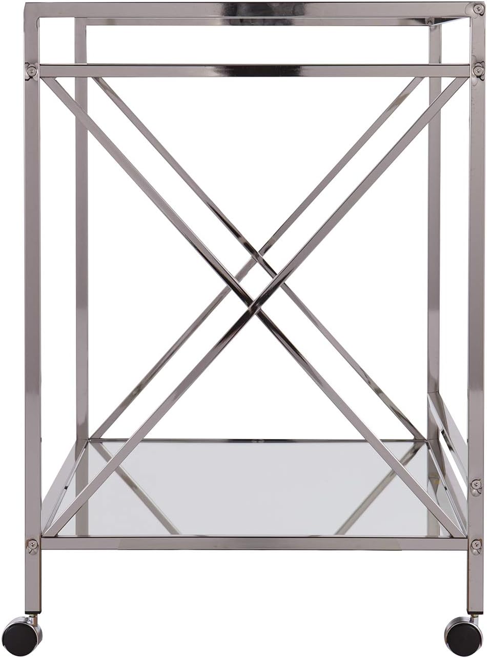SEI FURNITURE Southern Enterprises Maxton Bar cart, Polished Silver
