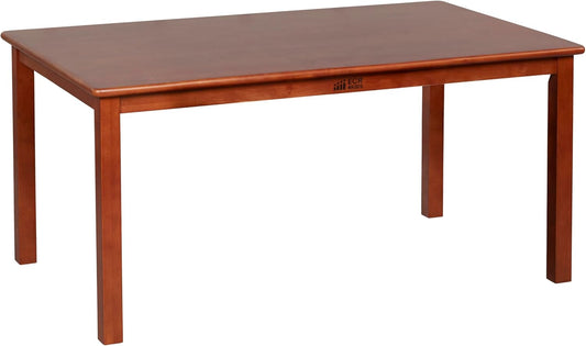 ECR4Kids 30in x 48in Rectangular Hardwood Table with 22in Legs, Kids Furniture, Dark Walnut