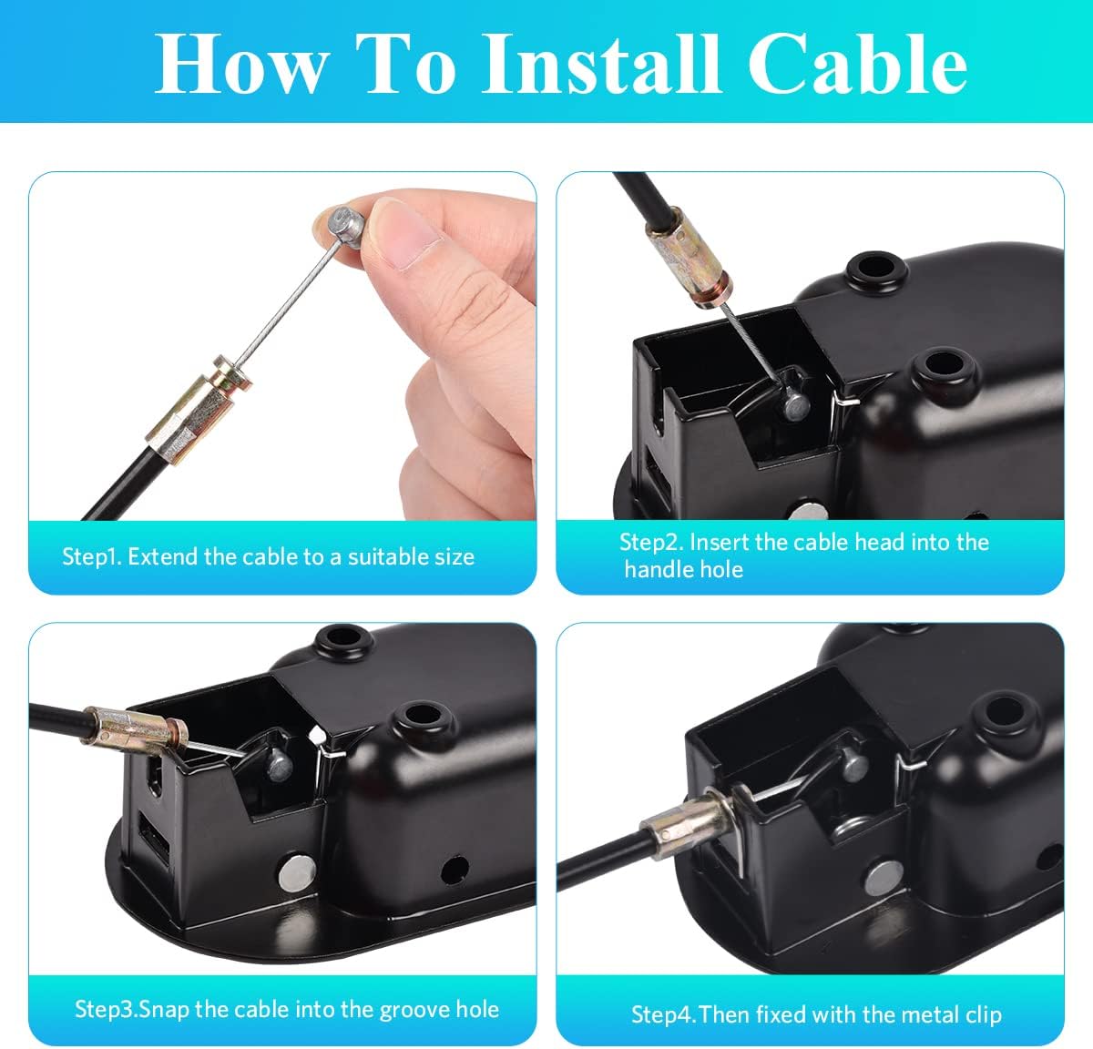 Sopito Universal All-Metal Recliner Handle Replacement, Recliner Cable Pull Replacement Parts Fits to Lazy Boy, Ashley and Most Electric Sofa Chairs, Exposed Adjustable Cable from 4.7 to 5.2inch