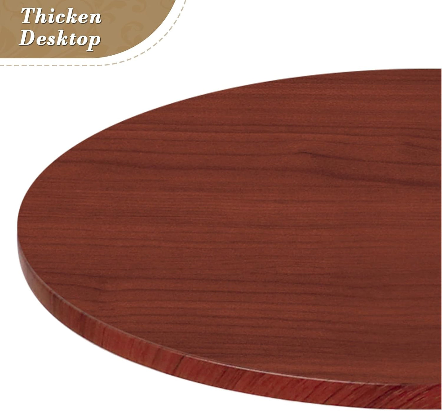 Athena Collection Bar Table with Swivel Top, Round Bistro Pub Bar Height Cocktail Table with Height Adjustable top and Metal Silver Base for Home Outdoor Party Event, Red