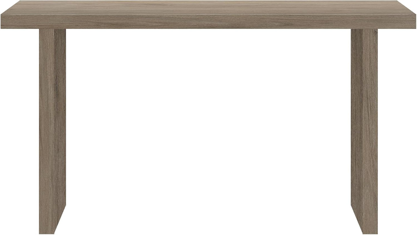 Henn&Hart 55'' Wooden Rectangular Fluted Console Table Entryway Table, Sofa Table for Entryway, Living Room, Couch, Hallway, or Office, Antiqued Gray Oak