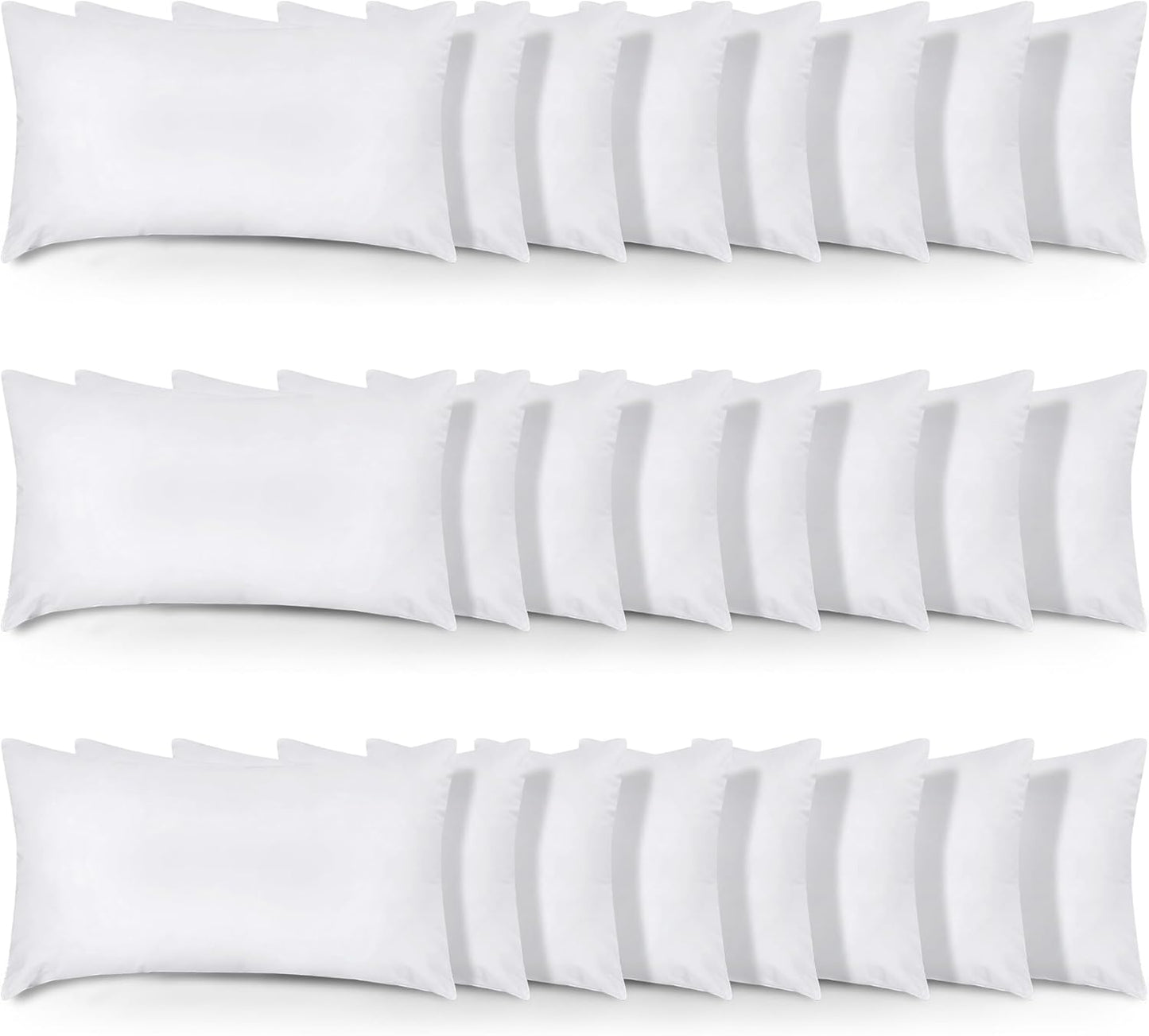 Utopia Bedding Throw Pillows (Set of 24, White), 12 x 20 Inches Pillows for Sofa, Bed and Couch Decorative Stuffer Pillow