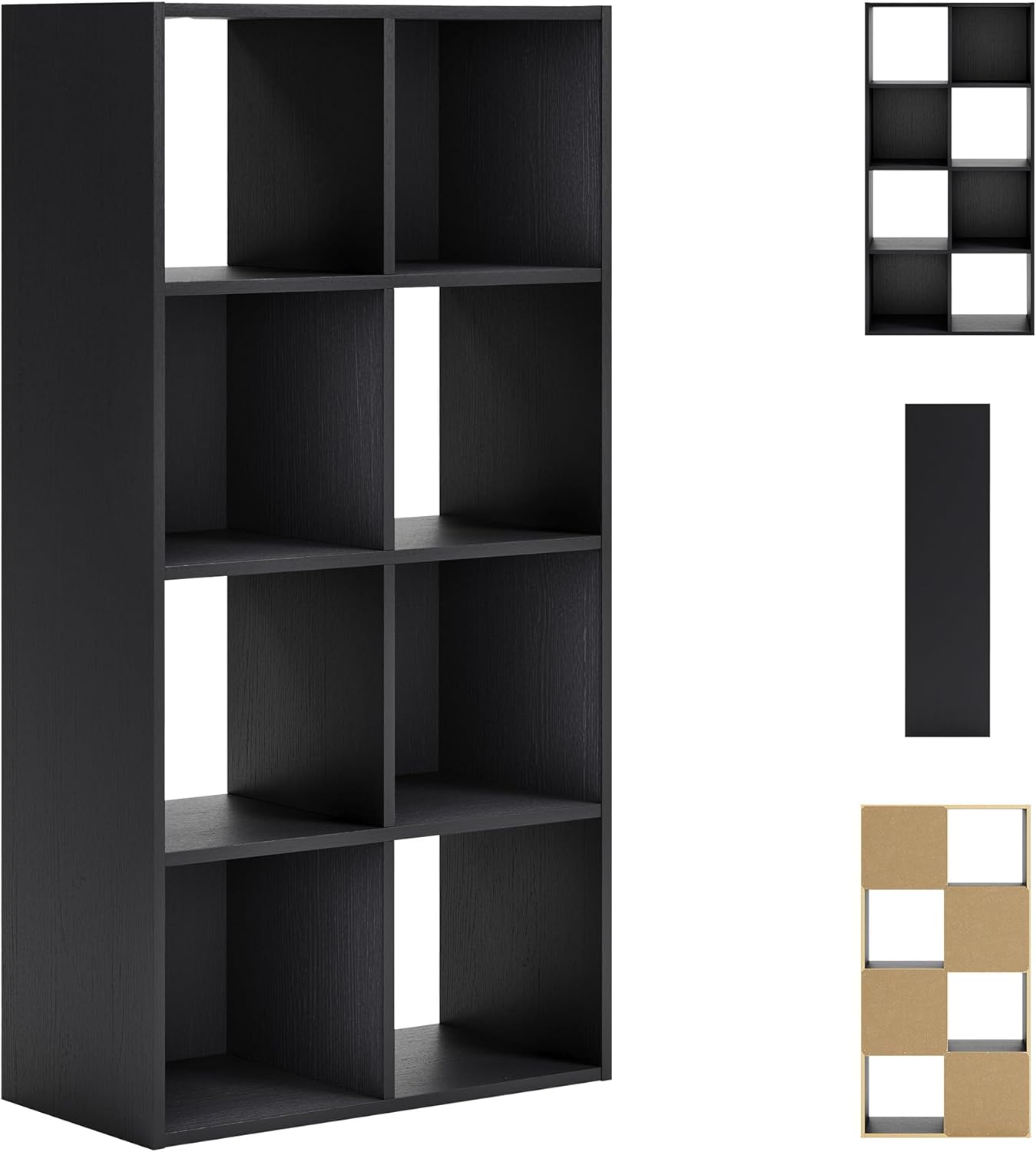 Signature Design by Ashley Langdrew 8 Cube Storage Organizer or Bookcase, Black