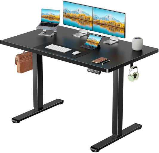 Marsail Electric Standing Desk with One-Piece Desktop,55 x 30 inch Height Adjustable Office Gaming Computer Desk with Deeper Tabletop,Home Office Stand up Desk with 4 Memory Presets, Desk for Bedroom
