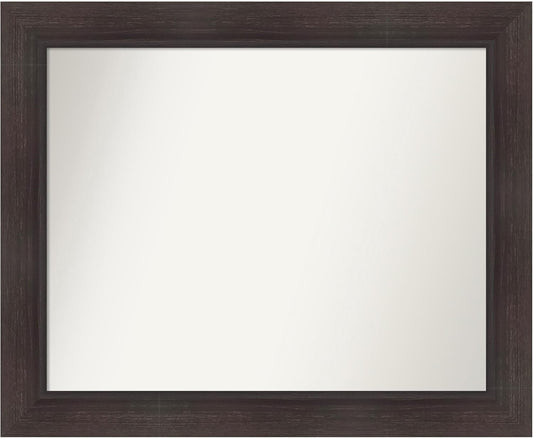 Amanti Art Brown Bathroom Mirror for Over Sink, 28x34 Sloped Espresso Rectangle Vanity Mirror, Large Modern Contemporary Frame, Hangs Horizonally and Vertically, Bathroom Wall Decor, Non-Beveled Edge