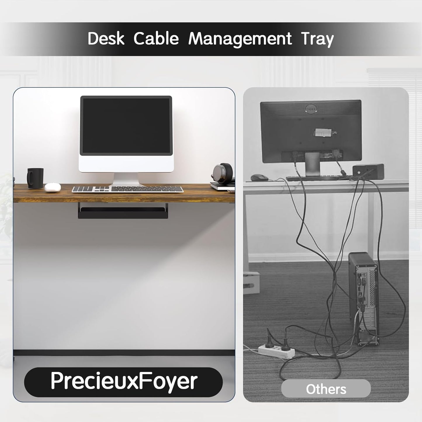 Standing Desk Frame, Electric Adjustable Legs with Memory Presets, Stand Up Desk Frame Workstation, with Cable Management Tray, Headphone Hook, Caster Wheels, for Home Office