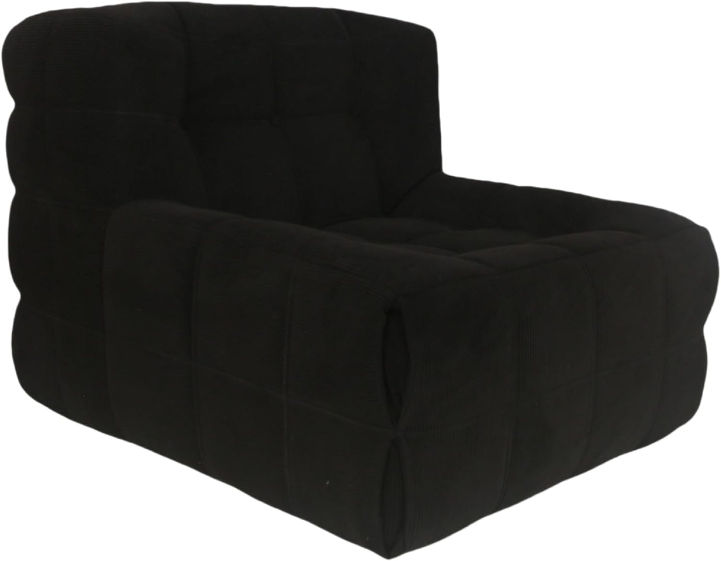 Bean Bag Chair - Memory Foam Bean Bag Chair for Adults, Comfy High-Resilience Single Sofa, Small Space Floor Chair, Chaise Lounge for Living Room, Bedroom (Black, Square)