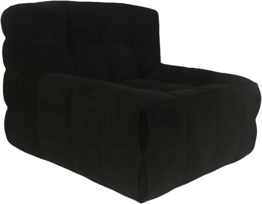 Bean Bag Chair - Memory Foam Bean Bag Chair for Adults, Comfy High-Resilience Single Sofa, Small Space Floor Chair, Chaise Lounge for Living Room, Bedroom (Black, Square)