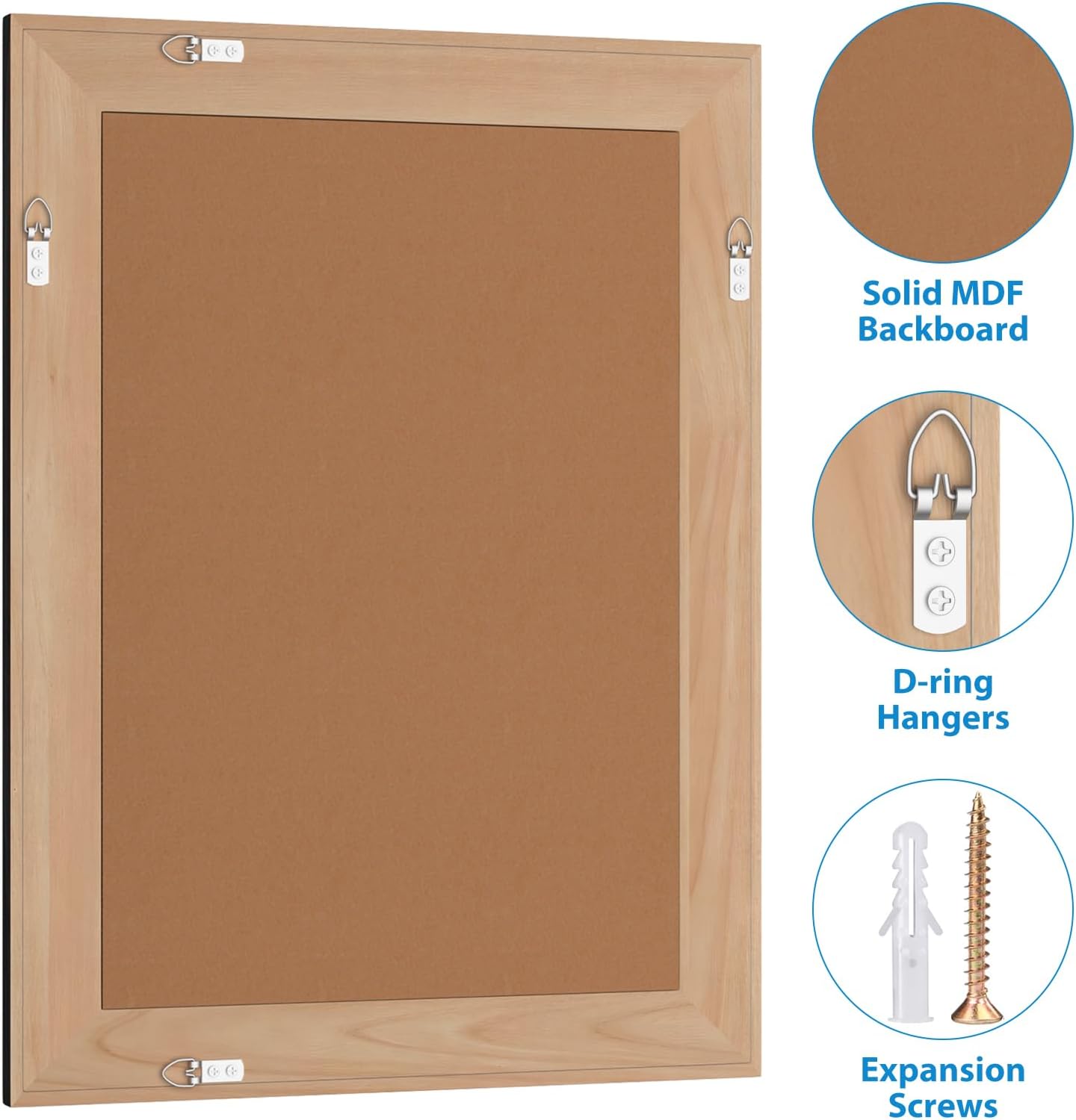 Rattan Wall Mirror with Wooden Framed 24 X 32 inch Farmhouse Rectangle Wood Mirror for Modern Decorative Bathroom, Living Room, Entryway, Bedroom (Black)