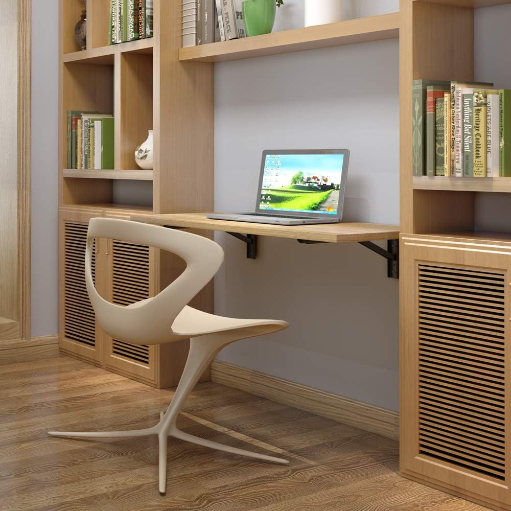 Need Wall Mounted Table - Heavy Duty Small Fold Down Desk Length 36" Width 20" Perfect Addition to Garage & Shed/Home Office/Laundry/Home Bar/Kitchen & Dining Room AC15BB(9050)