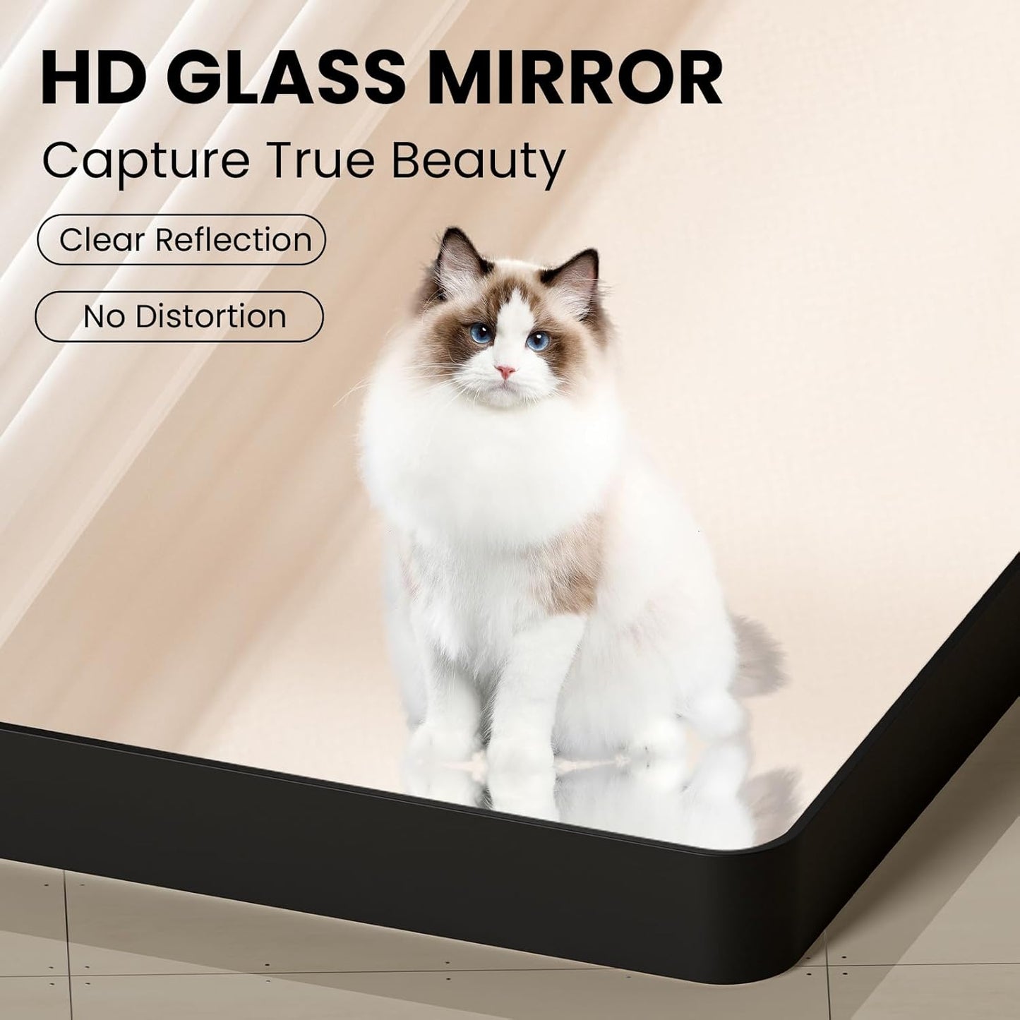 Black Bathroom Mirror 24X36 Inch, Black Metal Framed Mirror for Wall, Rounded Rectangle Matte Bathroom Vanity Mirror with Tempered Glass, Anti-Rust, Horizontal/Vertical