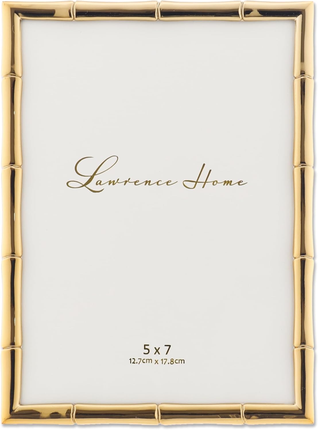 Lawrence Frames 5" W x 7" H Gold Metal Picture Frame with Bamboo Design (712257)
