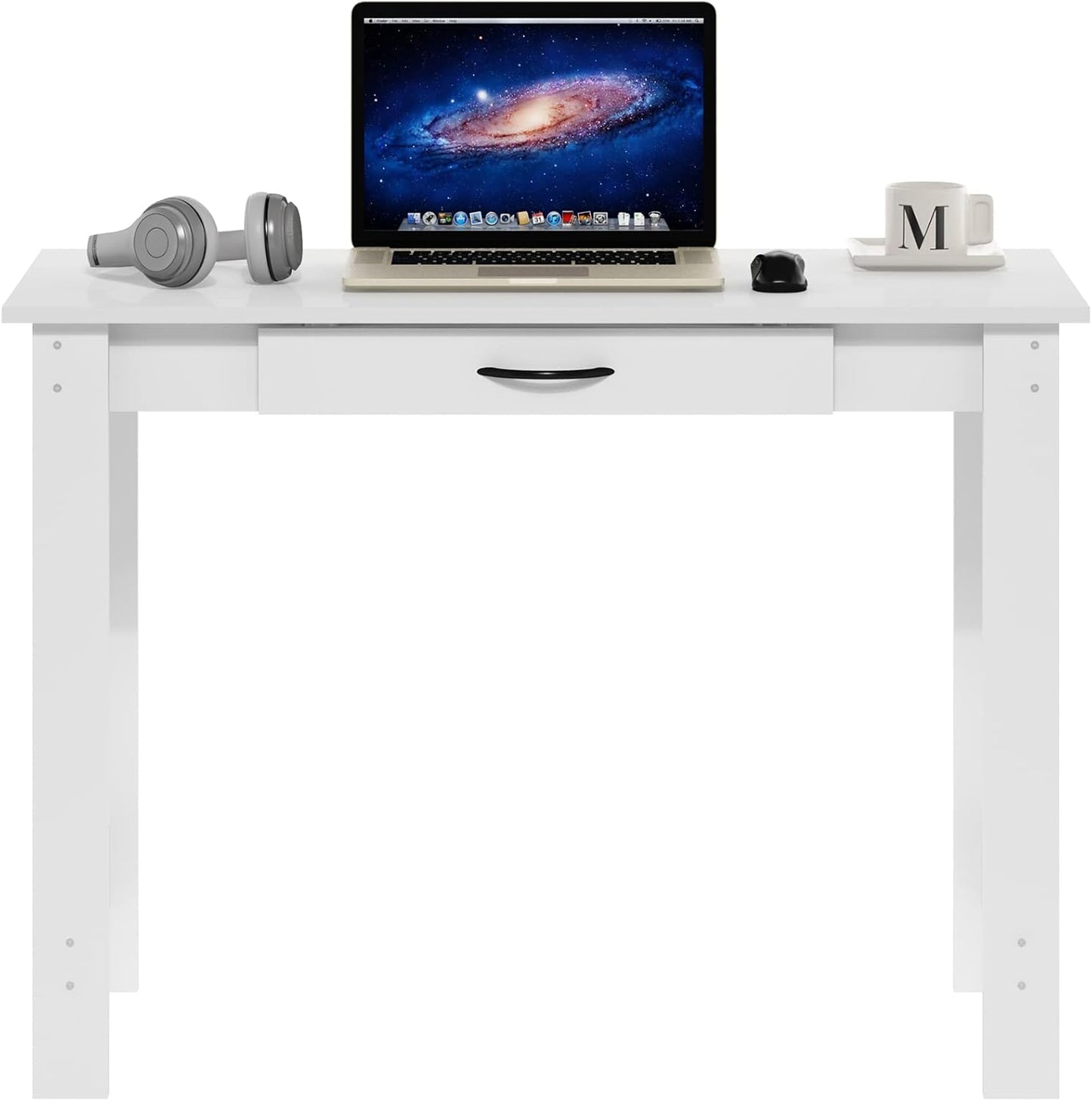 Furinno Jaya Writing Desk with Drawer, White