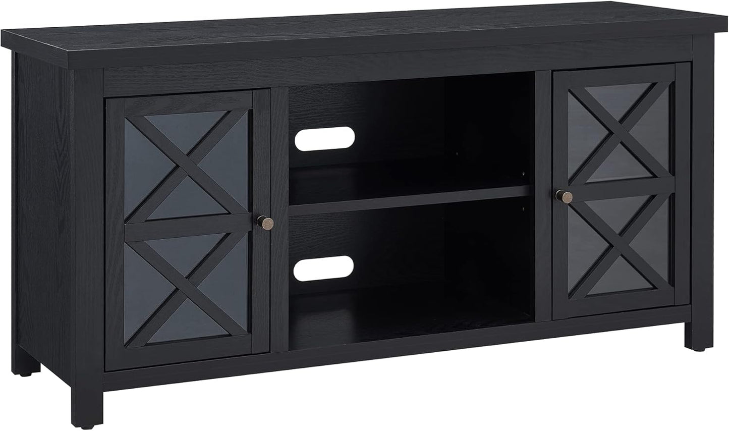 Henn&Hart Rectangular TV Stand for TV's up to 55" in Black, TV Stands for the Living Room