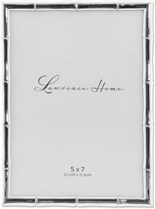 Lawrence Frames 710157 Silver Metal Bamboo 5x7 Picture Frame