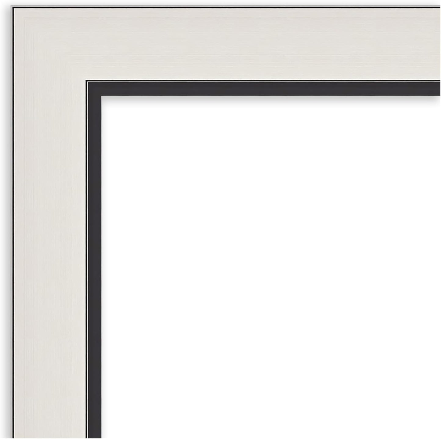 Amanti Art Silver Bathroom Mirror for Over Sink, 28x34 Ellie Silver Black Rectangle Vanity Mirror, Large Modern Contemporary Frame, Hangs Horizonally and Vertically, Bathroom Wall Decor, Beveled Edge