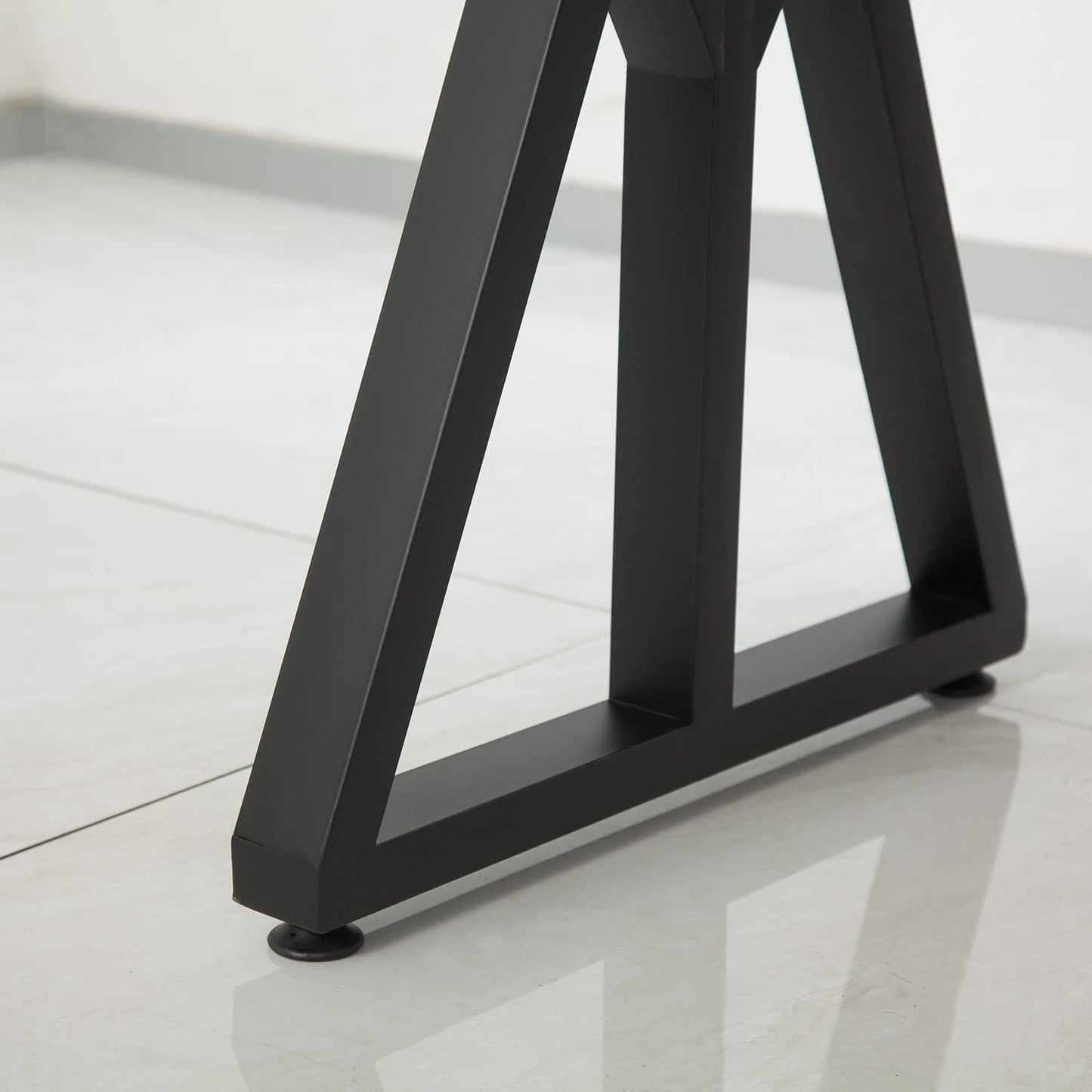 SSS Furniture 2 Pcs Industrial Metal Furniture Legs (H28 x W20) Rustic Decory Triangular Coffee Table Legs, Heavy Duty Metal Desk Legs, Dining Table Legs, DIY Cast Iron Bench Legs,Black