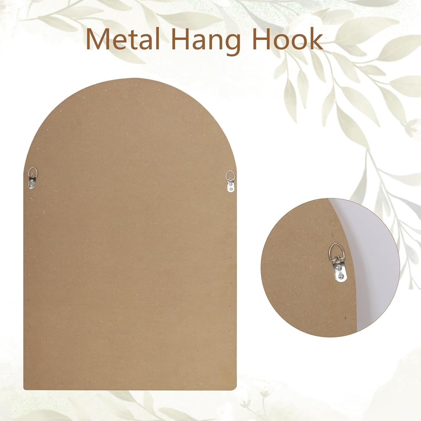 ULIKE Rattan Mirror for Bathroom, 20x30 Inch Arch Rustic Farmhouse Wall Decor with Handmade Wicker Frame, Boho Mirror for Nursery Bedroom Living Room Entryway