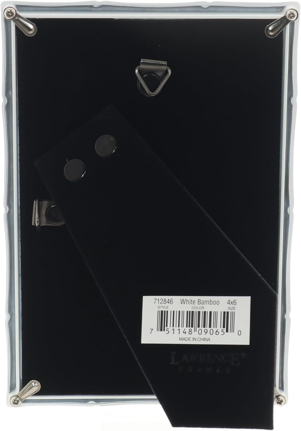 Lawrence Frames Cast Metal Frame - Bamboo Design, White, 4x6