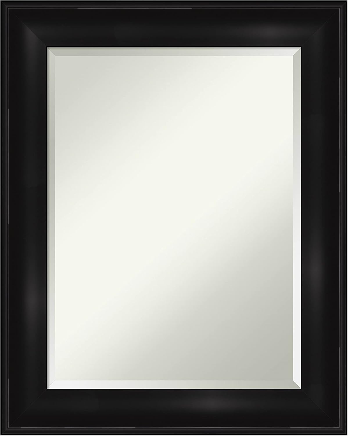 Amanti Art Black Bathroom Mirror for Over Sink, 30x24 Grand Black Rectangle Vanity Mirror, Medium Casual Frame, Hangs Horizonally and Vertically, Bathroom Wall Decor, Beveled Edge