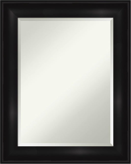 Amanti Art Black Bathroom Mirror for Over Sink, 30x24 Grand Black Rectangle Vanity Mirror, Medium Casual Frame, Hangs Horizonally and Vertically, Bathroom Wall Decor, Beveled Edge