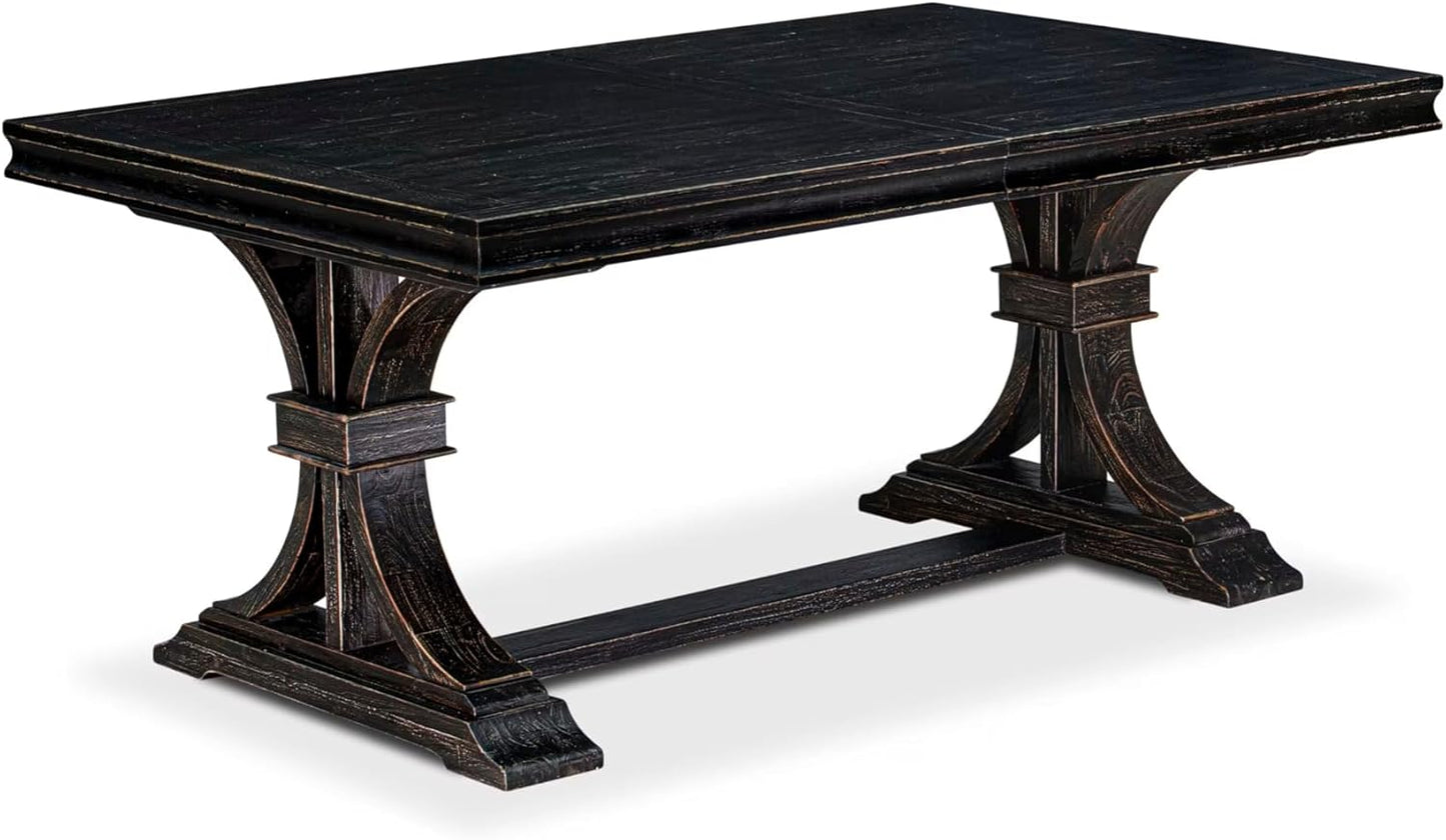 LECY9-SBB-33 9-Piece Modern Dining Table Set Consists of a Dining Table and 8 Brown Textured Polyester Fabric Dinner Chairs with High Back - Sand Blasting Black Finish