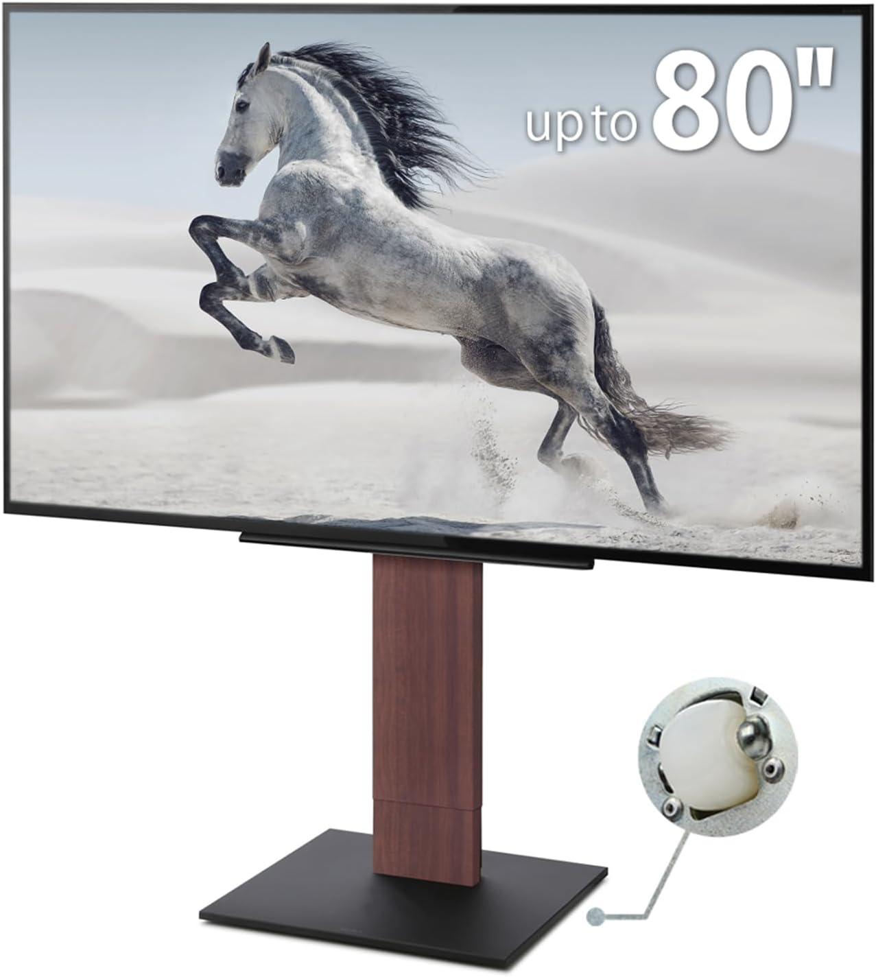 WALL V5 Low Type | Minimalist Rolling TV Stand for 32–80 Inch | Walnut | Portable, Space Saving, Height Adjustable, No Drill | for Living Room and Bedroom | Japan-Engineered Design