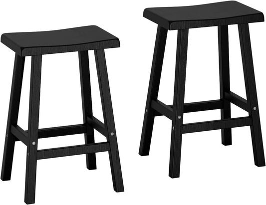 29in Tall Bar Stools Set of 2, Waterproof UV-Resistant,Durable Resin Kitchen Island Chairs for Indoor & Outdoor Use, Modern Design for Home,Bar,and Cafe