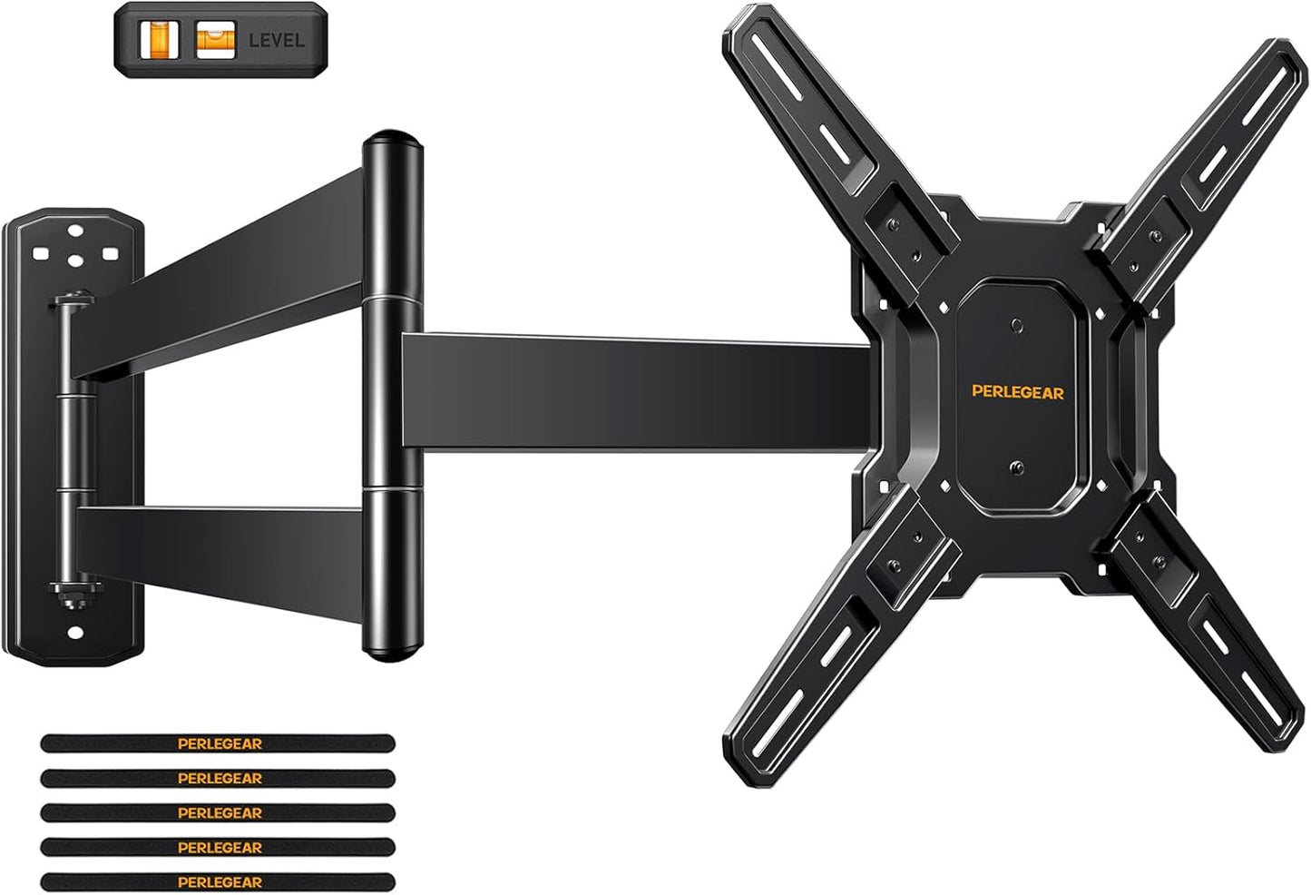 Perlegear Long Arm TV Wall Mount for 26-65 inch TVs up to 100 lbs, Corner TV Mount Bracket with 31.65” Extension, Swivel, Tilt Articulating Arms, Full Motion Wall Mount, Max VESA 400x400mm PGMF25B