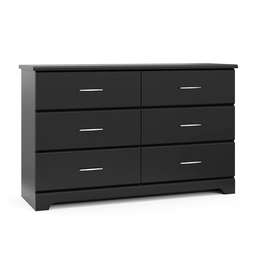 Storkcraft Brookside 6-Drawer Dresser (Black) – GREENGUARD Gold Certified, Nursery & Kids Storage, Nursery Essentials, Kids Room Storage, Durable Bedroom Dresser