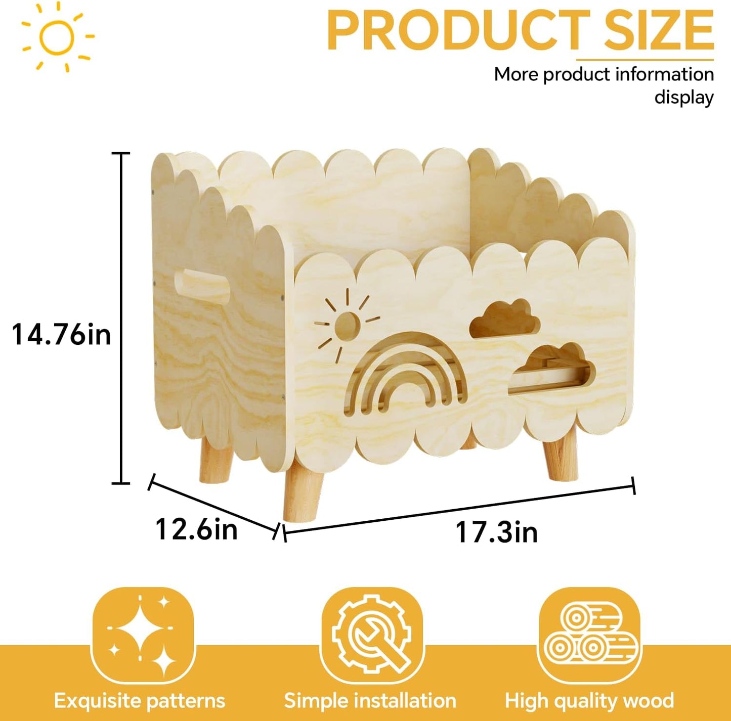 Wood Kids Bookshelf, Montessori Bookshelf, With 2 Adjustable Dividers, Suitable Kids Rooms, Nursery & Classroom, Kids Bookshelf And Toy Storage, Toddler Book Rack, Nursery Book Shelves, Kids Bookcase