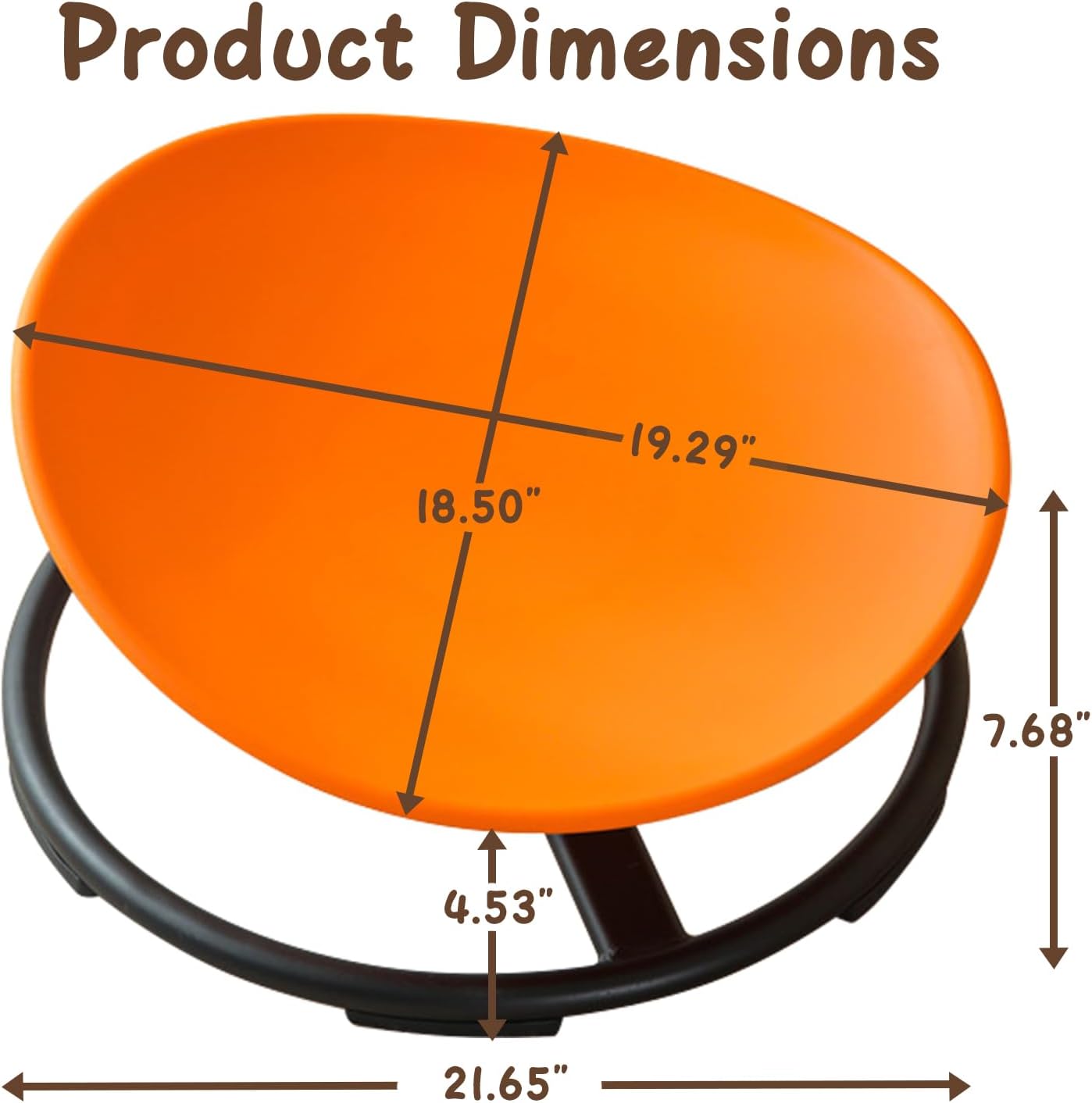 Kids Sensory Spinning Chair for Autism Ages 3+, Sit and Spin Swivel Chair for Kids with ADHD, Sensory Chairs for Autistic Children, Sensory Toys for Motion Sickness Relief, Balance Training (Orange)