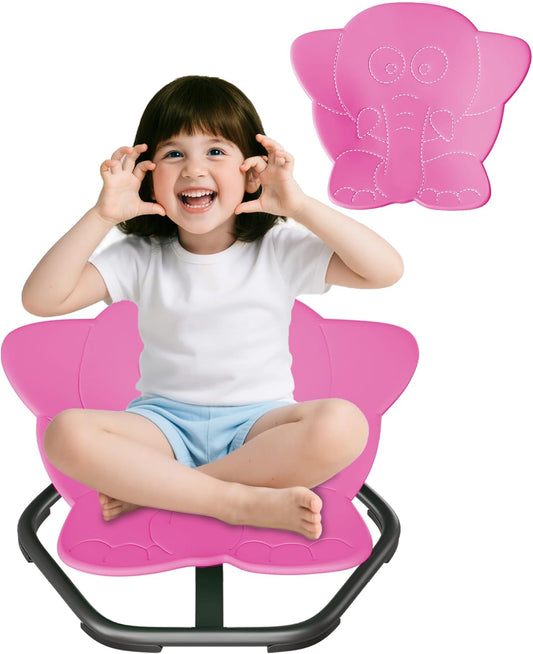 21" L × 19" W Spinning Chair for Autistic Kids, Sensory Toys for Kids with Autism, Sit and Spin, Toddlers & ADHD Children, Sensory Products Swivel Chair, Pink