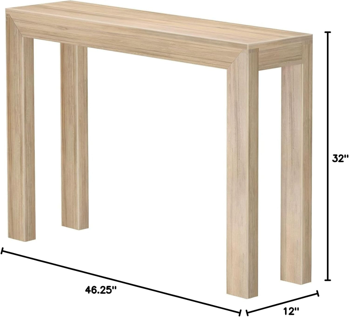 Plank+Beam Modern Solid Wood Console Table, 46.25 Inch, Sofa Table, Narrow Entryway Table for Hallway, Behind The Couch, Living Room, Foyer, Easy Assembly, Blonde