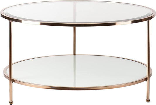 SEI Furniture Risa Cocktail Table, Gold, 34 in x 34 in x 18 in